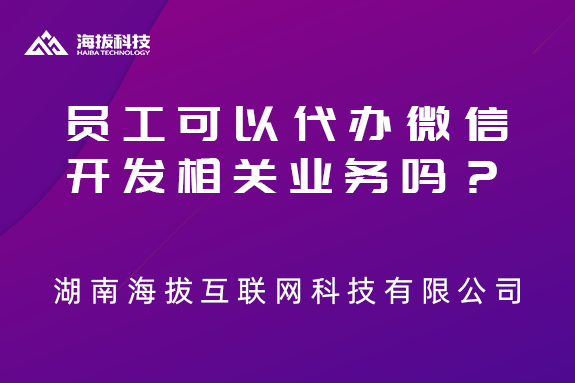 员工可以代办微信开发相关业务吗？