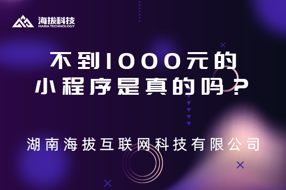 不到1000元的小程序是真的吗？